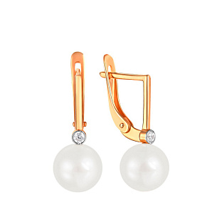 Серьги с английским замком из красного золота