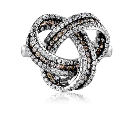 Кольцо из белого золота с бриллиантами