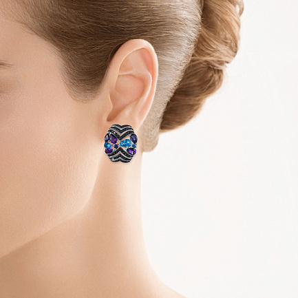 Серьги из белого золота с бриллиантами