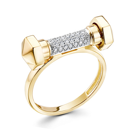 Кольцо из желтого золота с бриллиантами