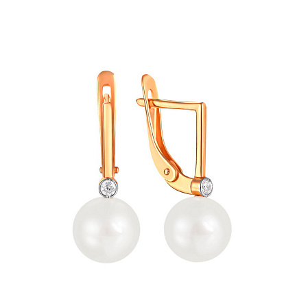 Серьги с английским замком из красного золота