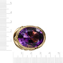 Кольцо из желтого золота с бриллиантами, аметистом