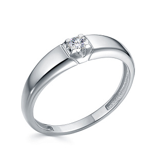 Кольцо из белого золота с бриллиантом