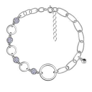 Браслет декоративный из серебра с фианитом