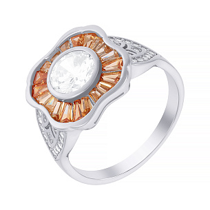 Кольцо из серебра с фианитом