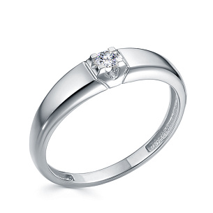 Кольцо из белого золота с бриллиантом