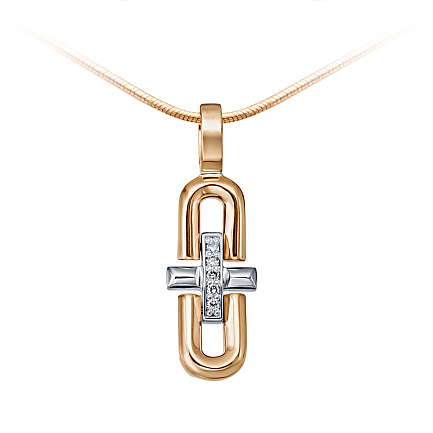 Подвеска из красного золота с бриллиантами