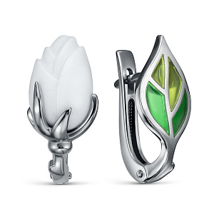 Серьги с английским замком из серебра