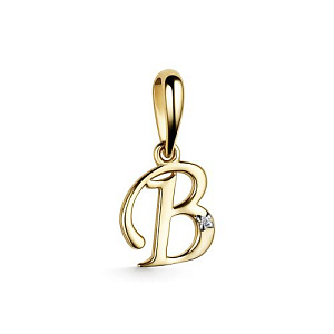 Подвеска из желтого золота с бриллиантом