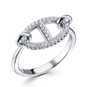 Кольцо из белого золота с бриллиантом