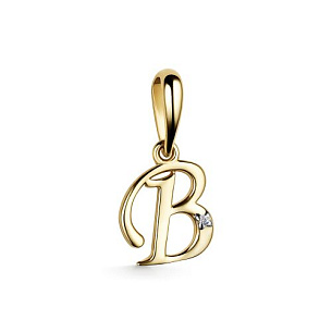 Подвеска из желтого золота с бриллиантом