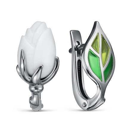 Серьги с английским замком из серебра