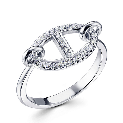 Кольцо из белого золота с бриллиантами