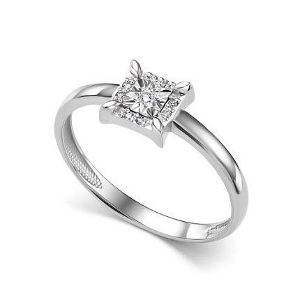 Кольцо из белого золота с бриллиантами