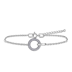 Браслет декоративный из серебра с фианитом