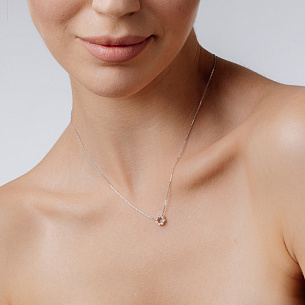 Колье из серебра с бриллиантом