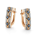 Серьги с английским замком из красного золота с бриллиантами