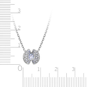 Колье из белого золота с бриллиантами, плетение якорное