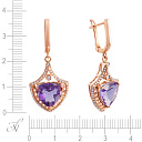 Серьги с английским замком из красного золота с бриллиантами