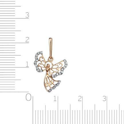 Подвеска из красного золота с бриллиантами