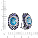 Серьги из белого золота с бриллиантами, танзанитами