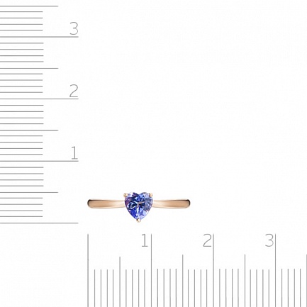 Кольцо из красного золота с танзанитом