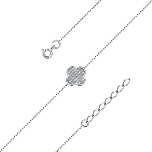 Браслет декоративный из серебра с фианитами