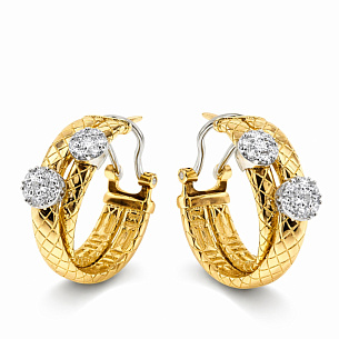 Серьги из белого золота с бриллиантом