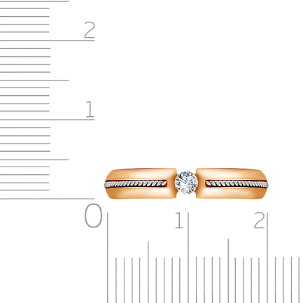 Кольцо из комбинированного золота с бриллиантом