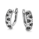 Серьги с английским замком из белого золота с бриллиантами