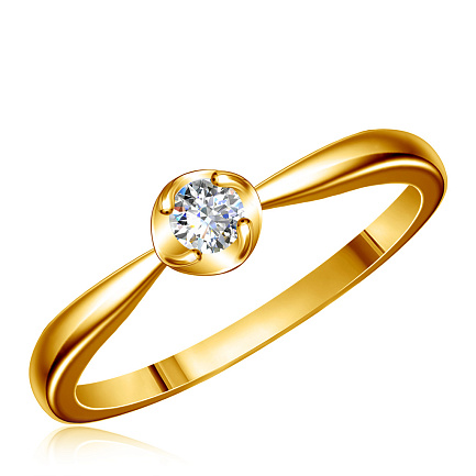 Кольцо помолвочное из золота с бриллиантом