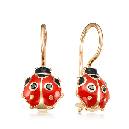 Серьги из красного золота с бриллиантами