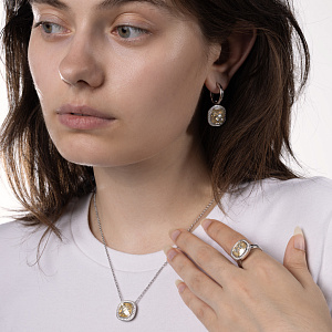 Серьги Конго из серебра с фианитом