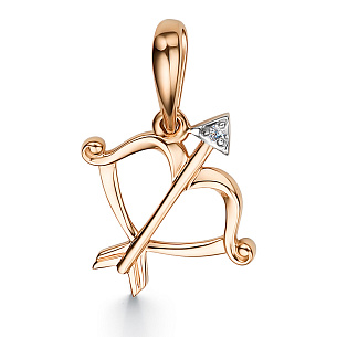 Подвеска из красного золота с бриллиантом