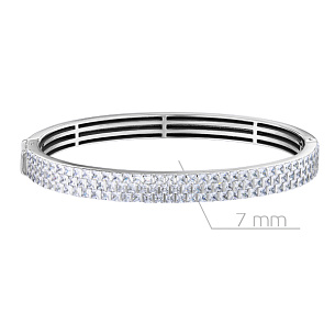 Браслет декоративный из серебра с фианитом