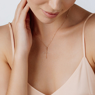 Подвеска из красного золота с бриллиантами