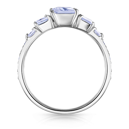 Кольцо из серебра с фианитом