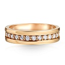 Кольцо обручальное из красного золота с бриллиантами