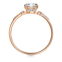 Кольцо из красного золота с фианитом