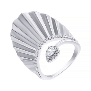 Кольцо из серебра с фианитом