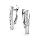 Серьги с английским замком из белого золота с бриллиантами