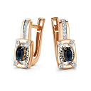 Серьги с английским замком из красного золота с бриллиантами