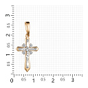 Крест декоративный из красного золота с бриллиантами