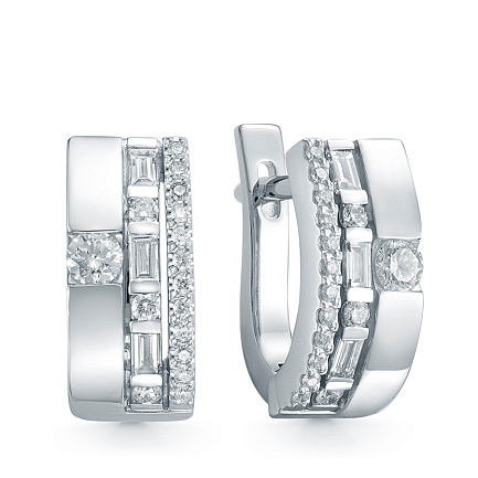 Серьги из белого золота с бриллиантами