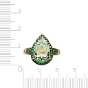 Кольцо из желтого золота с бриллиантами, цаворитами