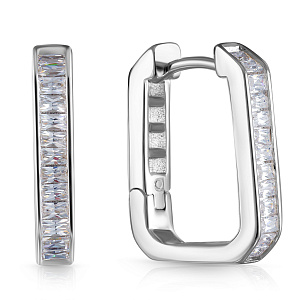 Серьги из серебра с фианитом