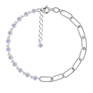 Браслет декоративный из серебра с фианитом