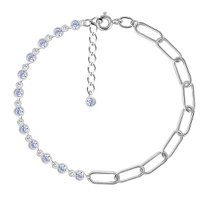 Браслет декоративный из серебра с фианитом