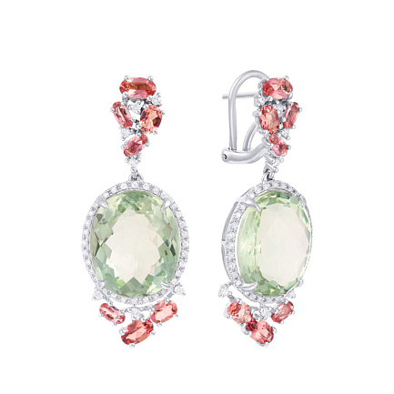 Серьги из белого золота с бриллиантами