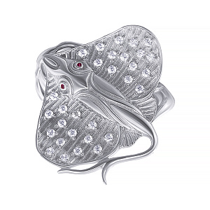 Кольцо из серебра с фианитом